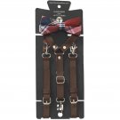 Troy James Genevieve Goings Collection Boys Burgundy Plaid Bow Tie Leather 2 pc