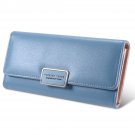 Women's Wallet Large Capacity Luxury Genuine Leather Purse Clutch (blue)