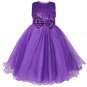 Purple 13-14 Flower Girl Dress Princess Kids Pageant Party Dance Birthday Ball