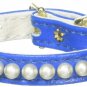 Mirage Pet Products 3/8-Inch Pearl Pet Collar, Size 8, Blue