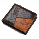 Hui Ma Mens wallet,Leather wallet Leather Slim Front Pocket Wallet (coffee-A)