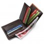 Hui Ma Mens wallet,Leather wallet Leather Slim Front Pocket Wallet (coffee-A)