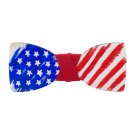 Bow Tie House Patriotic bow tie 4th of July - US flag painted on wood Medium