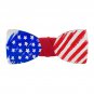 Bow Tie House Patriotic bow tie 4th of July - US flag painted on wood Medium