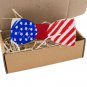 Bow Tie House Patriotic bow tie 4th of July - US flag painted on wood Medium
