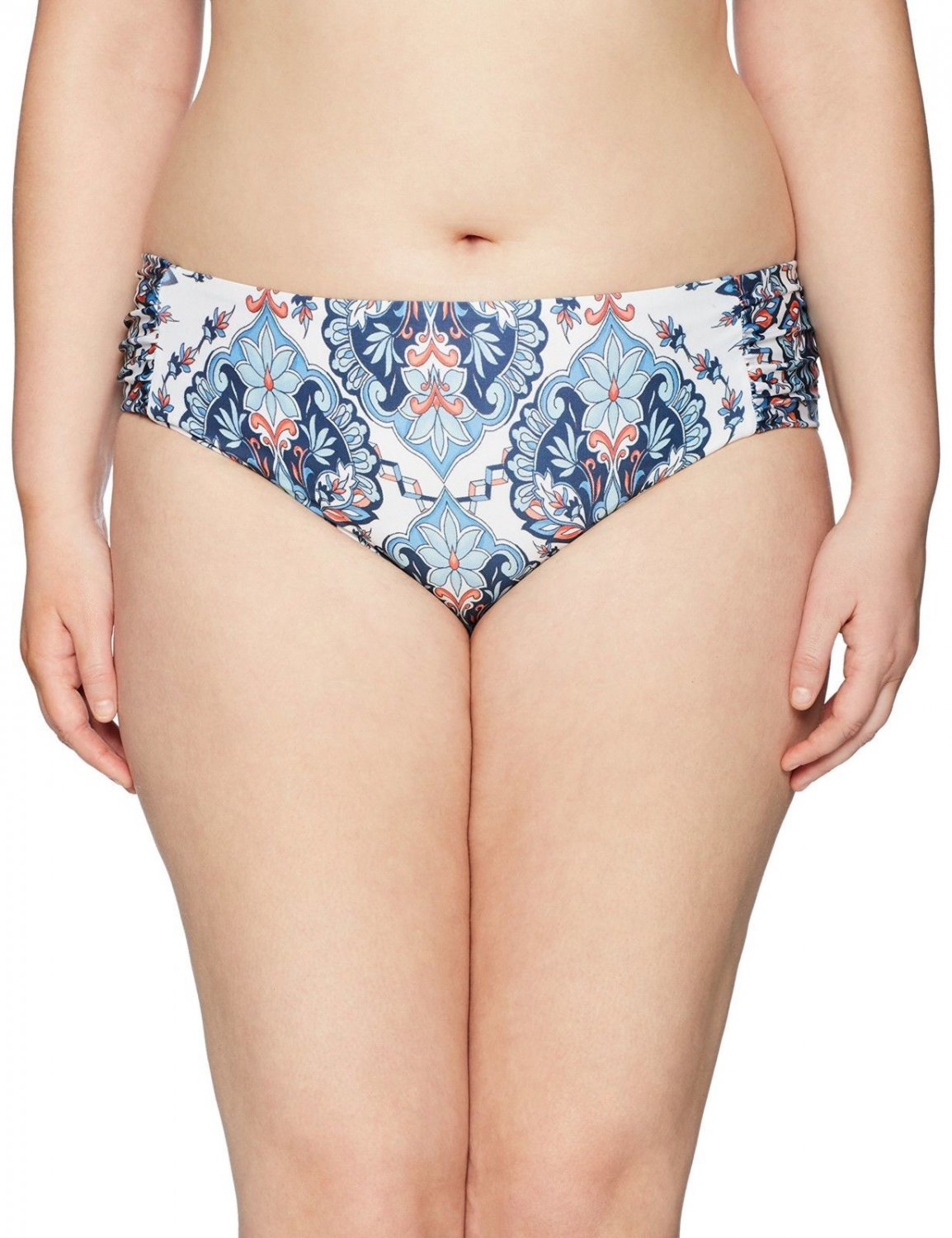 BECCA ETC Women's Plus Size Naples Hipster Bikini Bottom, Multi, 2X