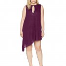 BECCA ETC Women's Plus Size Breezy Basics Keyhole Dress Cover up, RSN, 2X