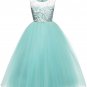 Girl Ball Dress Lace Tulle Flower Princess Party Maxi Kids Prom Gown 5-6 Years