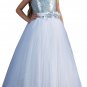 Girls Ball Gown Lace Flower Princess Sleeveless Tulle Party White Size 10
