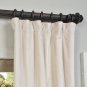Exclusive Fabrics Signature Ivory Velvet Blackout Curtain Panel