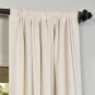 Exclusive Fabrics Signature Ivory Velvet Blackout Curtain Panel