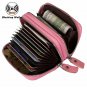 Genuine Leather Wallet Latest Credit Card Safe Holder/Case/ Small Purses Pink