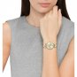 Anne Klein Women's 109442CHHY Gold-Tone Champagne Dial and Brown Leather Strap W
