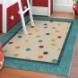 Carolina Weavers Playroom Collection Dotted Border Teal Area Rug (3'10 x 5'2)