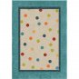 Carolina Weavers Playroom Collection Dotted Border Teal Area Rug (3'10 x 5'2)