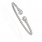 SilverLuxe Sterling Silver Weave Cuff Bracelet with Genuine Blue Topaz and Cubic