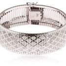 SilverLuxe 925 Sterling Silver Diamond Cut Wide Cleopatra Omega Bracelet 7.25"-R