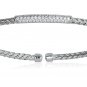 SilverLuxe Sterling Silver Weave Cuff Bracelet with CZ Bar- Rhodium
