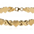 SilverLuxe 18kt Gold Plated 925 Sterling Silver Hugs and Kisses XOXO Bracelet