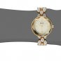 Women's Classic Watch Blue Leather Strap Swarovski Crystal Gold Bracelet 2 pcs