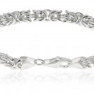 Sterling Silver Byzantine Bracelet -Diamond Cut 7.5"
