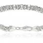 Sterling Silver Byzantine Bracelet -Diamond Cut 7.5"