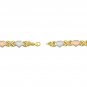 SilverLuxe 18 kt Gold Over Sterling Silver Hugs and Kisses XOXO Bracelet Tricolo