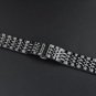 24mm High-end Black Metal Watch Band of Solid Stainless Steel with Both Curved E