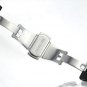 24mm High-end Black Metal Watch Band of Solid Stainless Steel with Both Curved E