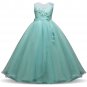 Girl Ball Dress A-Line Tutu Summer Sleeveless Ruffles Party Size 14-16 Birthday