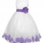 Girls Ball White Purple Communion Flower Girl Wedding Party Pageant 5-6 year