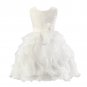 White 150 Flower Girl Dress Princess Kids Pageant Party Dance Birthday Ball