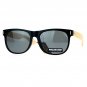 Bamboo sunglasses wooden Polarized Arm Hipster horned All Black