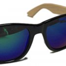 Bamboo sunglasses wooden Finest Men's Women's 55 MM Polarized Arms Black
