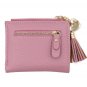 Exquisite Compact Slim Wallet Purse with Tassel ID Window Card Sleeve Coin Purse