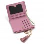 Exquisite Compact Slim Wallet Purse with Tassel ID Window Card Sleeve Coin Purse