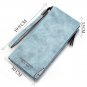 Fashion Women Long Leather Wallet Latest Credit Card Safe Holder/Case Blue