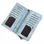 Fashion Women Long Leather Wallet Latest Credit Card Safe Holder/Case Blue