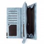 Fashion Women Long Leather Wallet Latest Credit Card Safe Holder/Case Blue