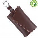 Genuine Leather Key Case with 6 Hooks Snap Closure for Men and woman (brown)