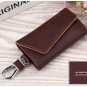 Genuine Leather Key Case with 6 Hooks Snap Closure for Men and woman (brown)