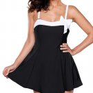 Utyful Women's Black Plus Size Swimwear One Piece Swimsuit Bowknot Bandeau Swimd
