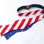 Men's American Flag Pattern Double Sided Jacquard Self Bow Tie Set bowtie usa