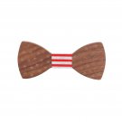 Walnut Wooden Bow Tie Handmade Adjustable Strap USA American Stars and Stripes