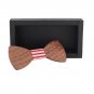 Walnut Wooden Bow Tie Handmade Adjustable Strap USA American Stars and Stripes
