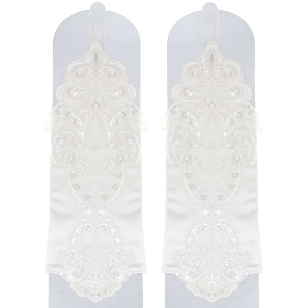 Satin Fingerless Princess Gloves First Communion Evening Prom Party Wedding Glov