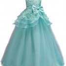 Girl Ball Dress Princess Birthday Party Ball Gown Floor Length 5-6,Green