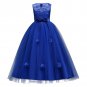Girls Ball Gown Retro Vintage Party Wedding Bridesmaid Blue 8-9 Years