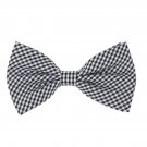 DBD3C02B Black White Checkers Microfiber Classic Pre-tied Bow Tie By Dan Smith