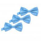 IvyFlair 3-Pack Pre Tied Adjustable Satin Formal Bowties Bow Tie, Light Blue